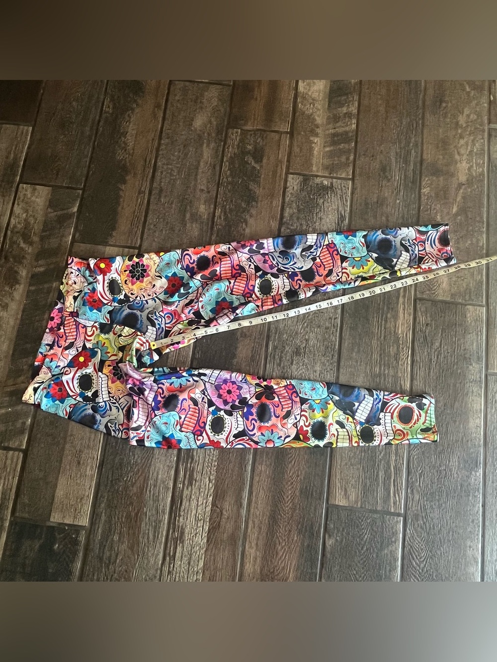 BlackMilk Day of the Dead skull print leggings M & matching rank top XL - Picture 7 of 12